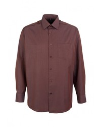 Мужская коричневая рубашка с длинным рукавом от GREG