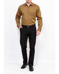 Мужская коричневая рубашка с длинным рукавом от GREG