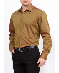 Мужская коричневая рубашка с длинным рукавом от GREG