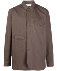 Мужская коричневая рубашка с длинным рукавом от Han Kjobenhavn