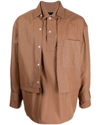 Мужская коричневая рубашка с длинным рукавом от Jacquemus
