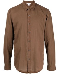 Мужская коричневая рубашка с длинным рукавом от James Perse