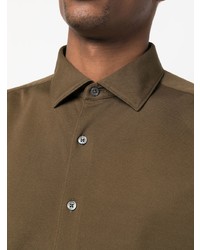 Мужская коричневая рубашка с длинным рукавом от Zegna
