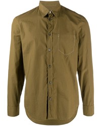 Мужская коричневая рубашка с длинным рукавом от Maison Margiela