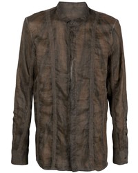 Мужская коричневая рубашка с длинным рукавом от Masnada