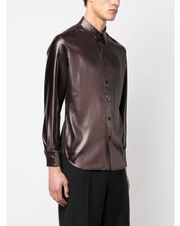 Мужская коричневая рубашка с длинным рукавом от Eckhaus Latta