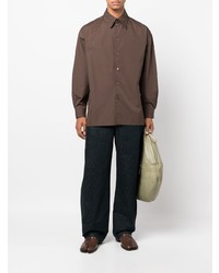 Мужская коричневая рубашка с длинным рукавом от Lemaire