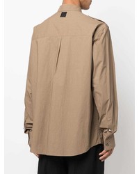 Мужская коричневая рубашка с длинным рукавом от Balmain