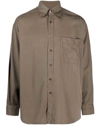 Мужская коричневая рубашка с длинным рукавом от Tom Ford