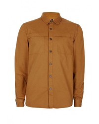 Мужская коричневая рубашка с длинным рукавом от Topman