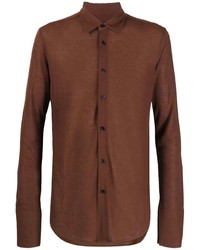 Мужская коричневая рубашка с длинным рукавом от Viktor & Rolf
