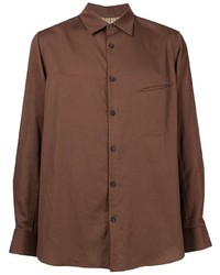 Мужская коричневая рубашка с длинным рукавом от Ziggy Chen