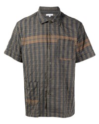 Мужская коричневая рубашка с коротким рукавом с принтом от Engineered Garments