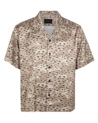 Мужская коричневая рубашка с коротким рукавом с принтом от Stampd