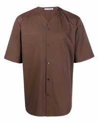 Мужская коричневая рубашка с коротким рукавом от Acne Studios