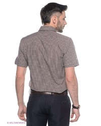 Мужская коричневая рубашка с коротким рукавом от Conti Uomo