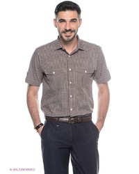 Мужская коричневая рубашка с коротким рукавом от Conti Uomo