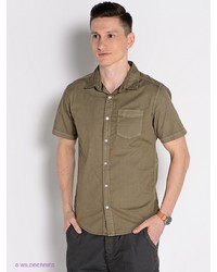 Мужская коричневая рубашка с коротким рукавом от Mezaguz