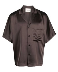 Мужская коричневая рубашка с коротким рукавом от Nanushka