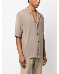 Мужская коричневая рубашка с коротким рукавом от Roberto Collina