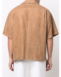 Мужская коричневая рубашка с коротким рукавом от Salvatore Santoro