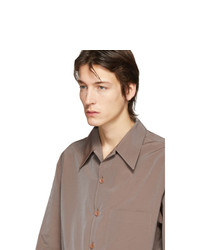 Мужская коричневая рубашка с коротким рукавом от Lemaire