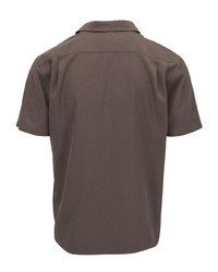 Мужская коричневая рубашка с коротким рукавом от Vince