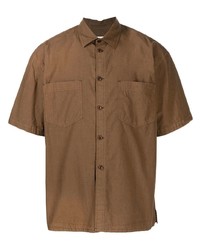 Мужская коричневая рубашка с коротким рукавом от YMC