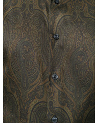 Мужская коричневая рубашка с принтом от Etro