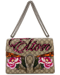 Женская коричневая сумка из плотной ткани от Gucci