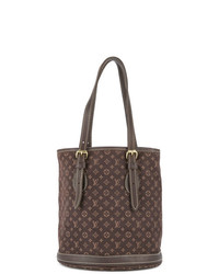 Коричневая сумка-мешок из плотной ткани с принтом от Louis Vuitton Vintage