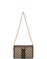 Коричневая сумка-саквояж из плотной ткани от Gucci