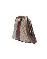 Коричневая сумка через плечо из плотной ткани с принтом от Gucci