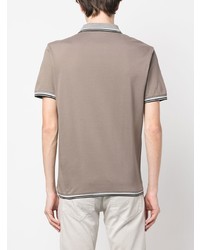 Мужская коричневая футболка-поло в горизонтальную полоску от Emporio Armani