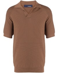 Мужская коричневая футболка-поло в горизонтальную полоску от Lardini