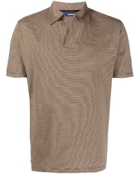 Мужская коричневая футболка-поло в горизонтальную полоску от Lardini
