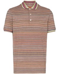 Мужская коричневая футболка-поло в горизонтальную полоску от Missoni