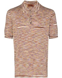 Мужская коричневая футболка-поло в горизонтальную полоску от Missoni