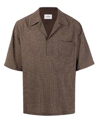 Мужская коричневая футболка-поло в горизонтальную полоску от Nanushka