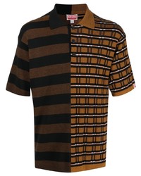 Мужская коричневая футболка-поло в клетку от Kenzo