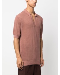 Мужская коричневая футболка-поло в сеточку от Laneus
