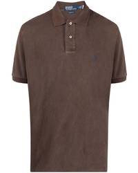Мужская коричневая футболка-поло с вышивкой от Polo Ralph Lauren