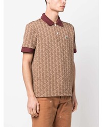 Мужская коричневая футболка-поло с принтом от Lacoste