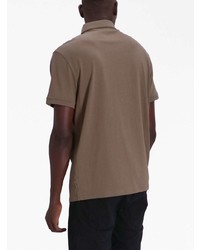 Мужская коричневая футболка-поло с принтом от Armani Exchange