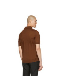 Мужская коричневая футболка-поло от Prada