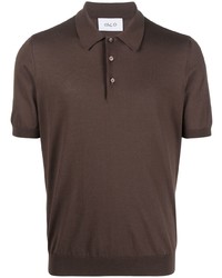 Мужская коричневая футболка-поло от D4.0
