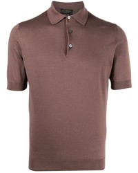 Мужская коричневая футболка-поло от Dell'oglio