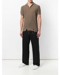 Мужская коричневая футболка-поло от Maison Flaneur