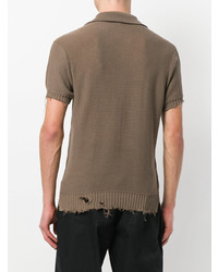 Мужская коричневая футболка-поло от Maison Flaneur