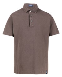 Мужская коричневая футболка-поло от Drumohr
